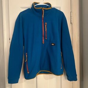 REI Blue Fleece Pullover with Yellow Accents
